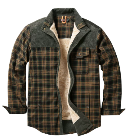 Men's Plaid Sherpa Lined Flannel Jacket By Jacob Martin