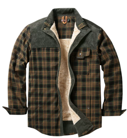 Men's Plaid Sherpa Lined Flannel Jacket By Jacob Martin