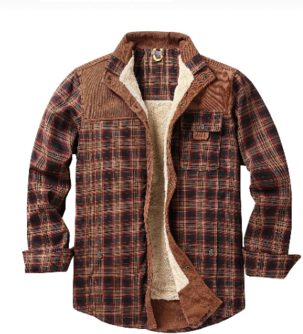 Men's Plaid Sherpa Lined Flannel Jacket By Jacob Martin