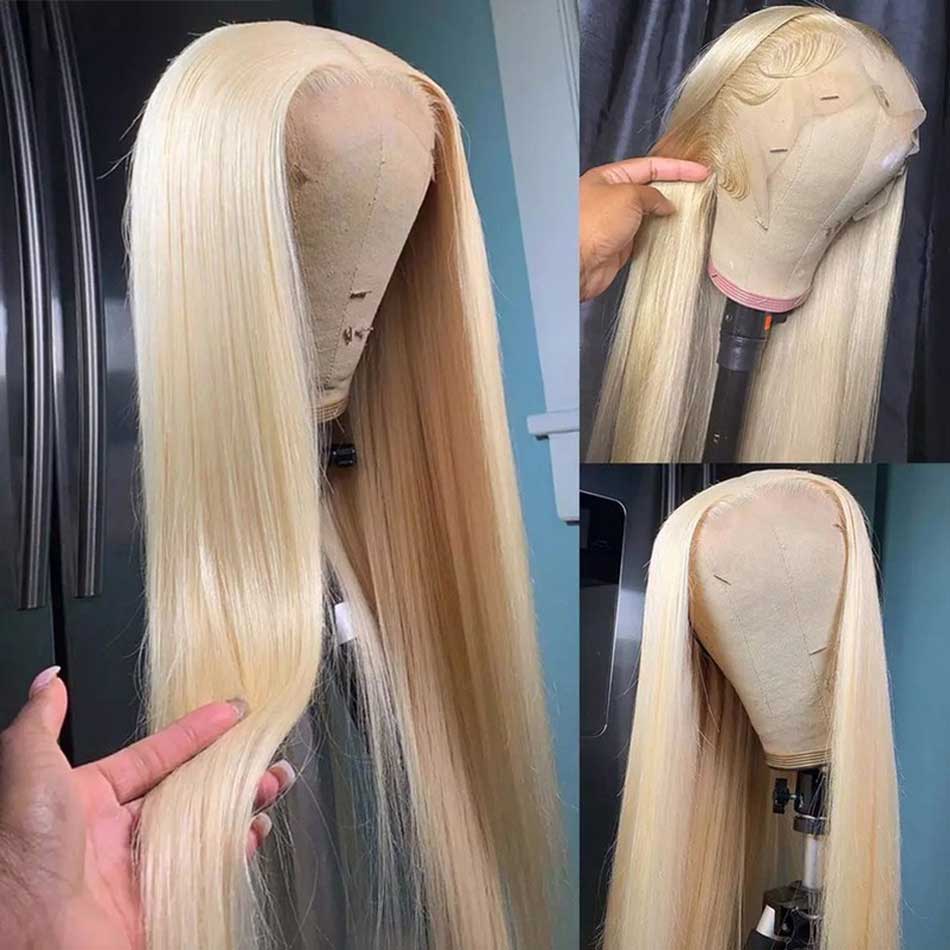 Blonde Colored Front Straight Human Hair Wigs [13x6 Lace]