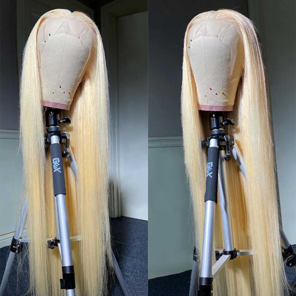 Blonde Colored Front Straight Human Hair Wigs [13x6 Lace]