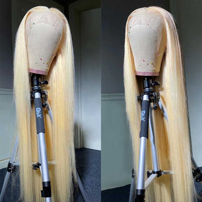 Blonde Colored Front Straight Human Hair Wigs [13x6 Lace]