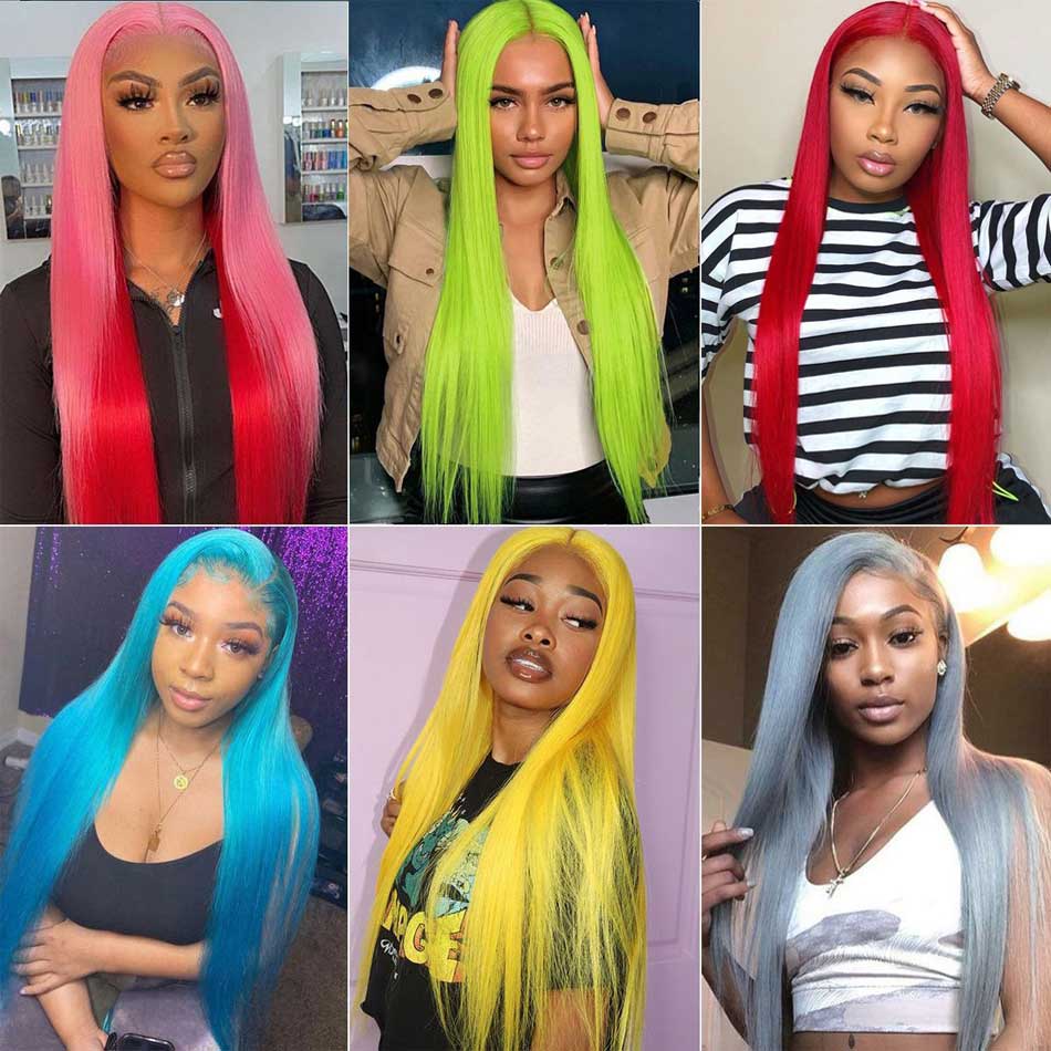 Blonde Colored Front Straight Human Hair Wigs [13x6 Lace]
