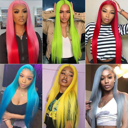Blonde Colored Front Straight Human Hair Wigs [13x6 Lace]