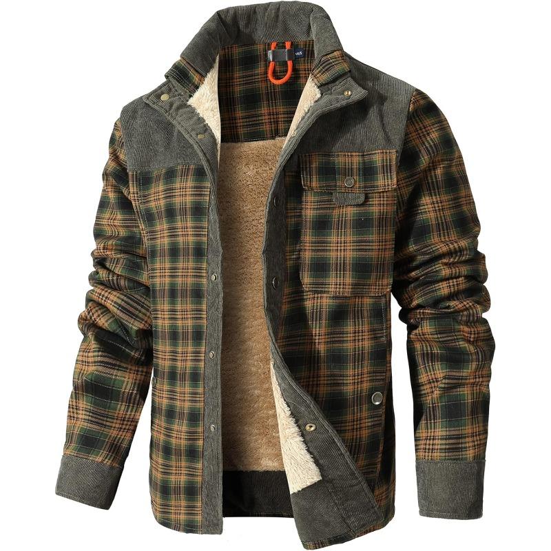 Men's Plaid Sherpa Lined Flannel Jacket By Jacob Martin