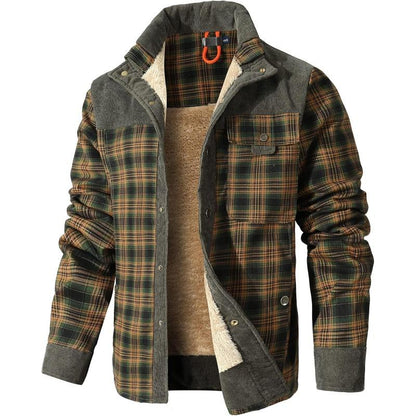 Men's Plaid Sherpa Lined Flannel Jacket By Jacob Martin