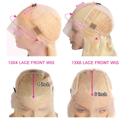 Blonde Colored Front Straight Human Hair Wigs [13x6 Lace]