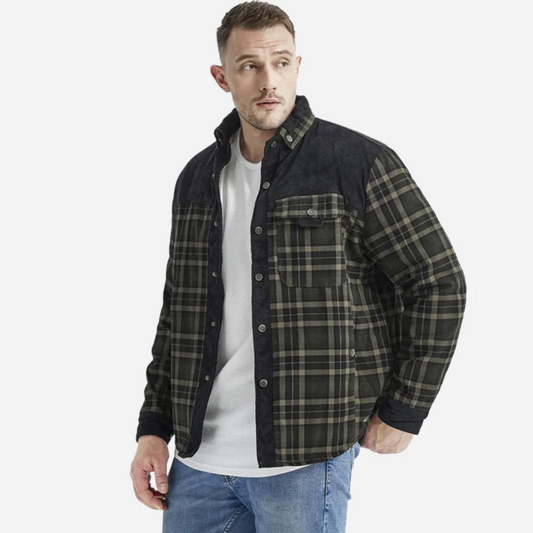 Men's Plaid Sherpa Lined Flannel Jacket By Jacob Martin