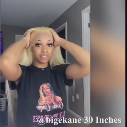 Blonde Colored Front Straight Human Hair Wigs [13x6 Lace]